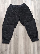 Y2K Juicy Couture Black Velour Jogger Pants Elastic Waist And Drawstring Size S