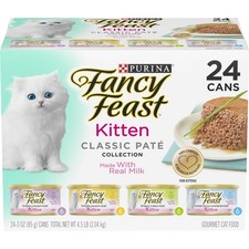 Fancy Feast Kitten Food Classic Pate with Milk 3oz Cans Pack of 24 Purina NEW 7.21 per gallon