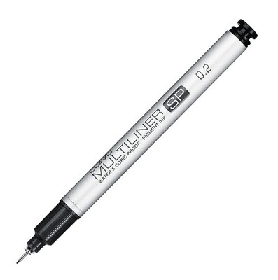 Copic Multiliner Pigment Ink Marker, SP Black 0.02mm Tip (41130)