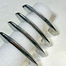 4 Vintage Chrome Drawer Cabinet Pulls Handles Retro MCM Art Deco 2.75 Center