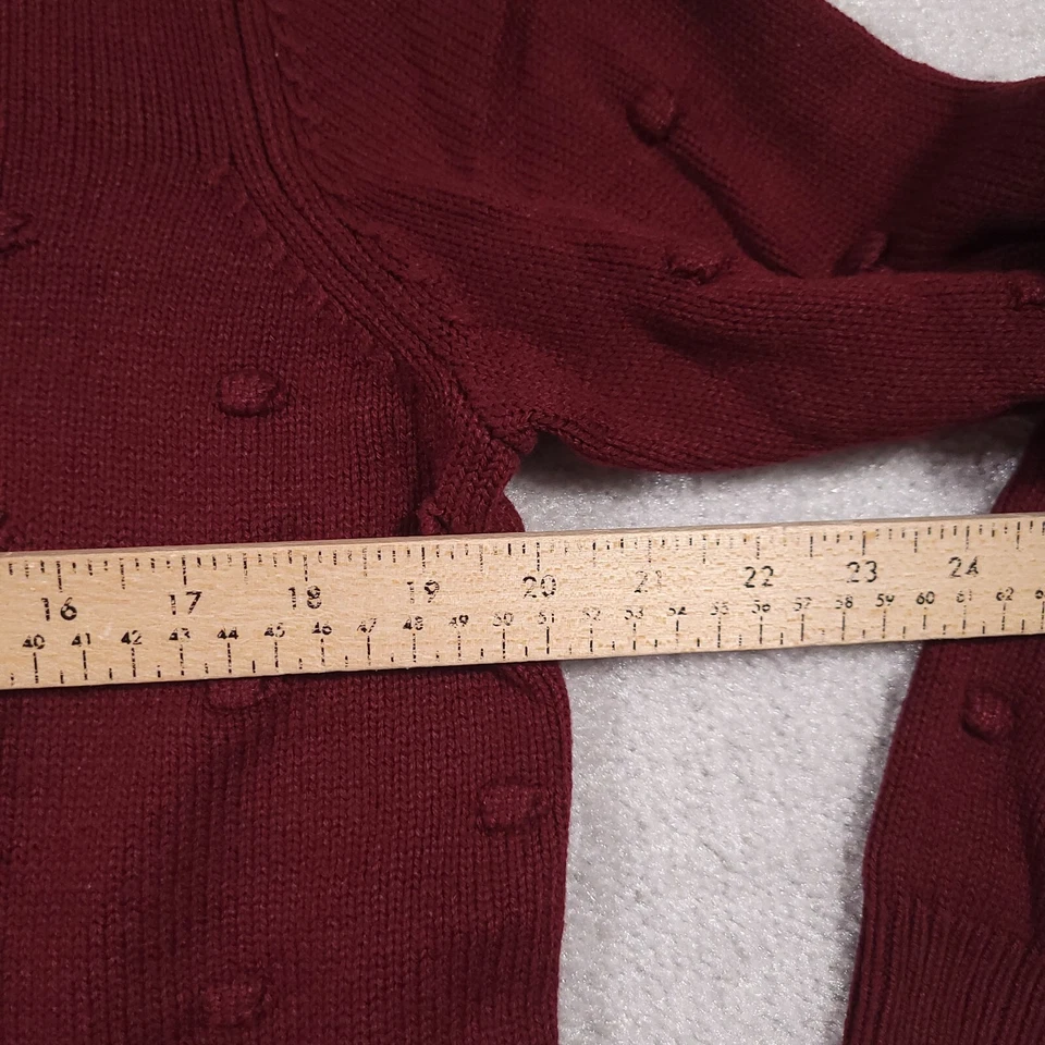 Apt. 9 Sweater Women's Large Burgundy Long Sleeve Crewneck - Image 4 of 4