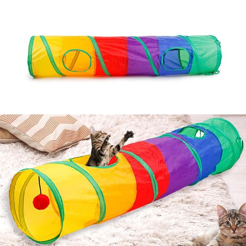 Pet Tunnel Toy Cat Rabbit Pop Up Tube Collapsible 2 Way Puppy Kitten Play NEW - Picture 4 of 20