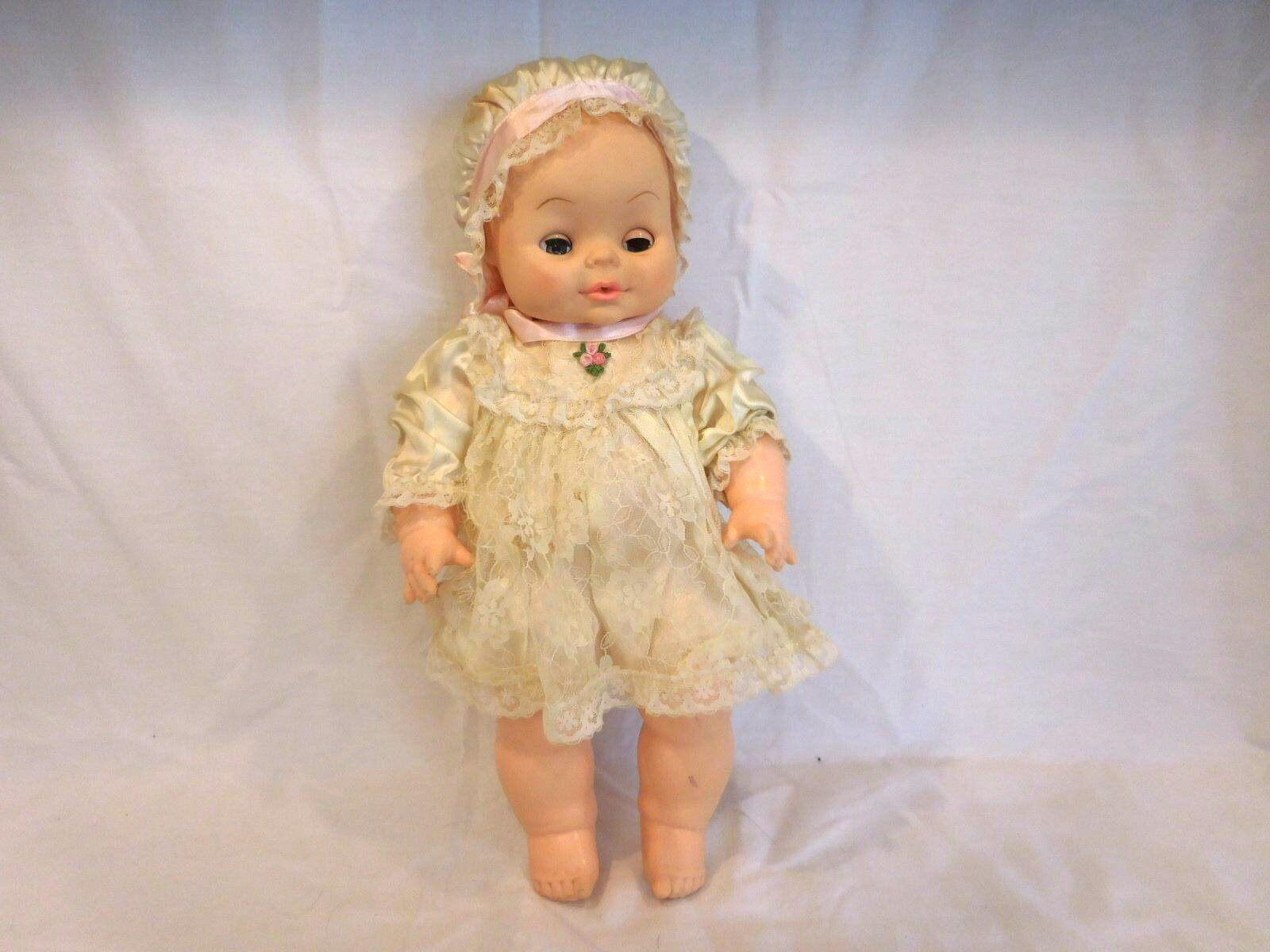 HORSMAN Vintage 16” 1971 SOFTSKIN Drink and Wet Baby Doll Dressed with Hat