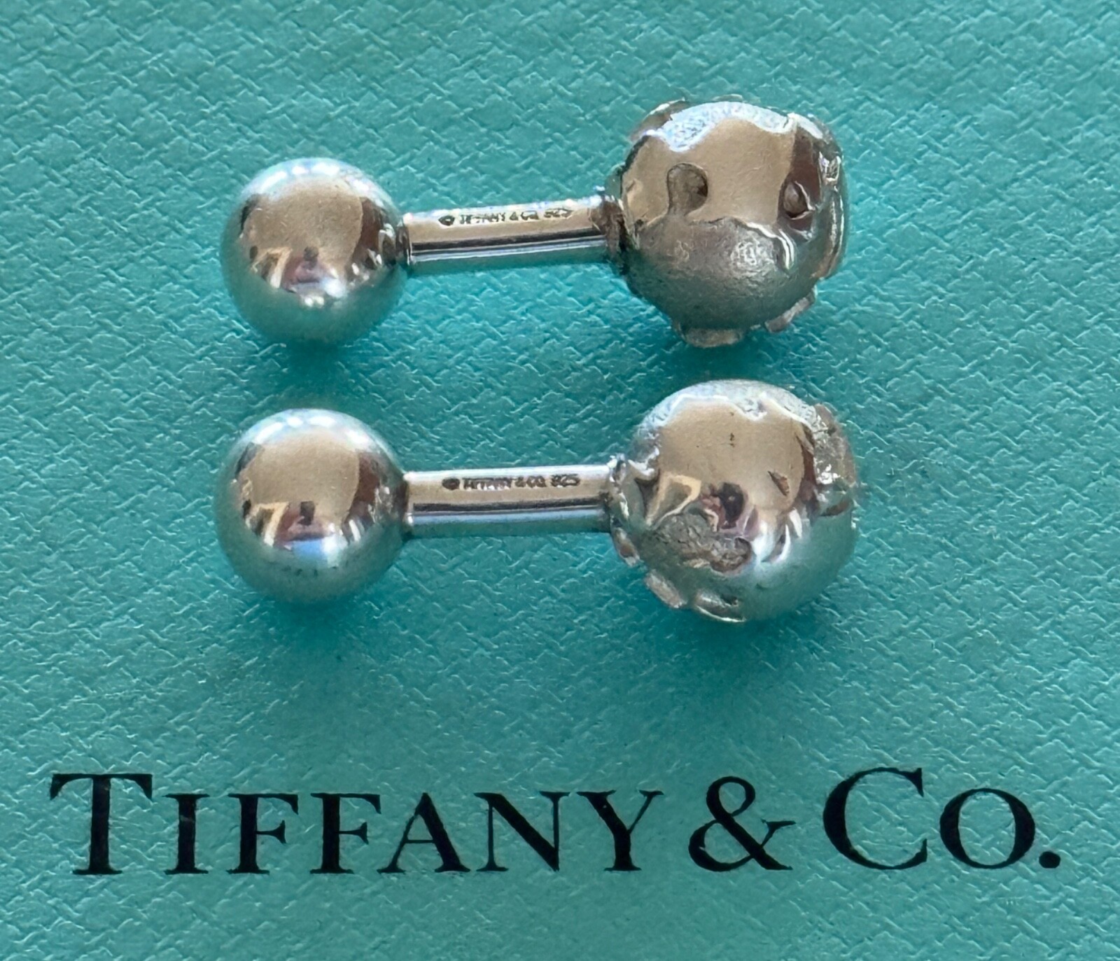 Tiffany & Co. Globe Cufflinks  Sterling Silver 925