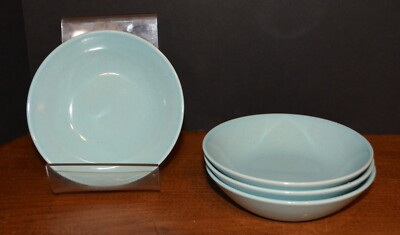 VTG CERAMIC FRUIT DISHES 1950s Robin's Egg Blue (4) NEW!