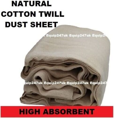 Cotton Dust Sheet Large Heavy Duty Decorating Paint Protection Twill Cover DIY - Picture 7 of 7