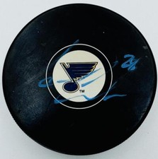 IAN COLE SIGNED ST. LOUIS BLUES HOCKEY PUCK NOTRE DAME IRISH AUTOGRAPH COA J7