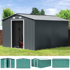 12 x 10/8 x 6 FT Metal Garden Sheds House Warehouse Steel Garage Tools Stash UK-