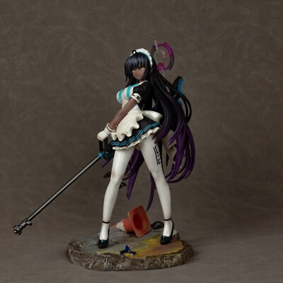 Anime Blue Archive Kakudate Karin Sniper Black Skin Maid Model Ornament Statue