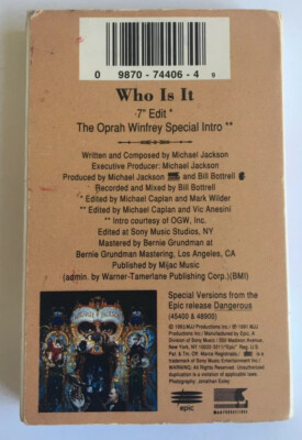 Vintage Michael Jackson WHO IS IT Cassette Tape Single Dangerous