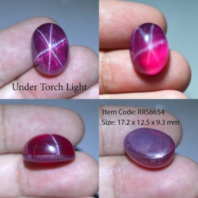 23.10 Ct 17.2x12.5 MM Ruby Star Sapphire 6 Rays Lab Created Corundum VDO RRS8654