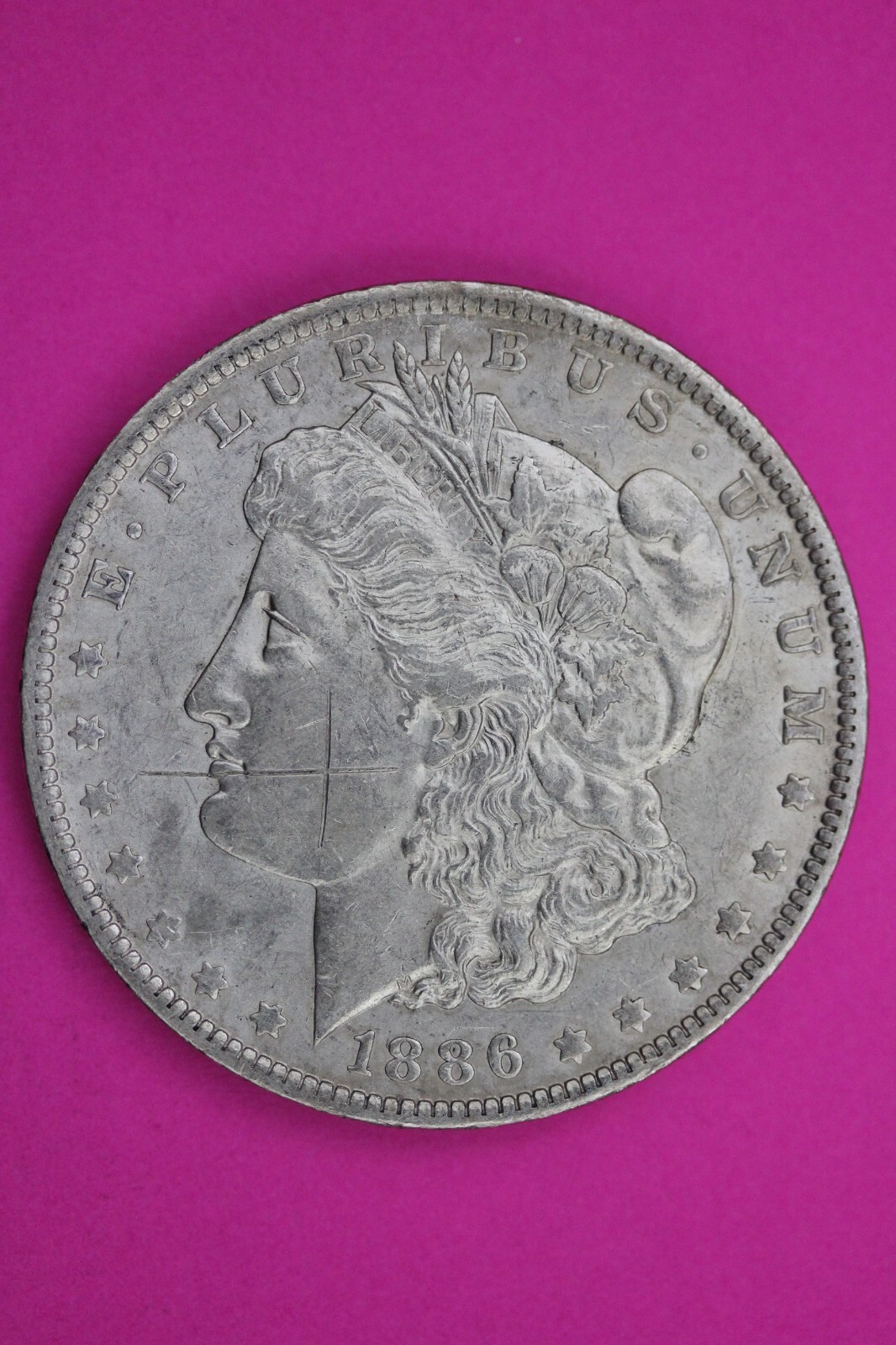 Graffitti 1886 O Morgan Liberty Silver Dollar New Orleans Semi Key Coin 255