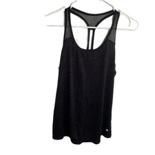 Layer 8 Women’s Size Small Racerback Tank Top Heathered Black Mesh Qwick-Dry 