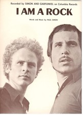 SIMON AND GARFUNKEL "I AM A ROCK" PIANO/V/CHORDS SHEET MUSIC-1965-RARE-NEW-MINT 