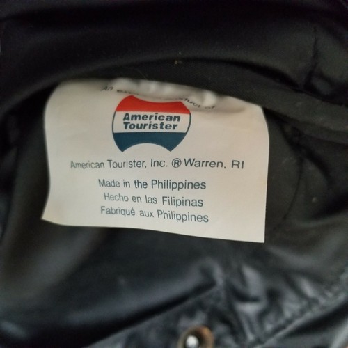 Borsone Vintage American Tourister Gear XL Tela Nera Nera, abt 29x14x14 - Foto 10 di 15