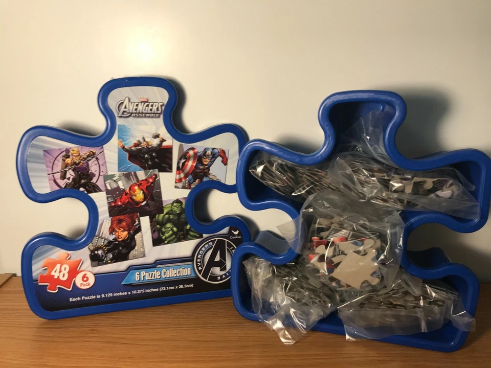 NUEVO EN CAJA ABIERTA: MARVEL AVENGERS 6 PUZZLES SELLADOS DE FÁBRICA EN ESTUCHE DE PLÁSTICO Foto 3 de 4