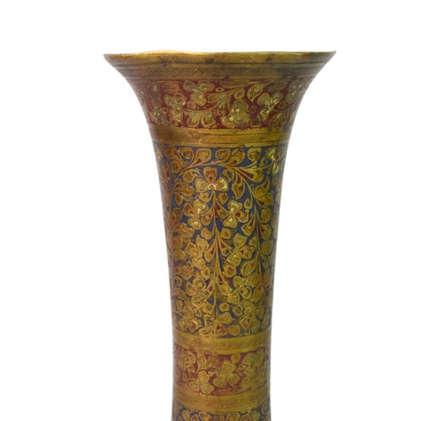 Antique Theme Decoration Rare Brass Enamel Work Flower Vase (Guldasta). G7-1030 - Picture 4 of 9