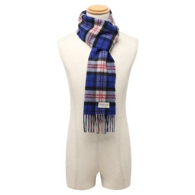 Johnstons of Elgin Scarf Muffler Blue Multicolor Men's Made in