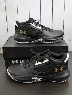 Under Armour UA Lockdown Basketball Shoes Black Gold 3025616-003 Mens  Size 10