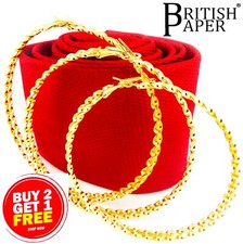 NEW PAIR EXTRA LARGE GOLD / SILVER HOOP EARRINGS 9ct SET 10cm BIG HOOPS STERLING