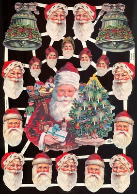 VICTORIAN SANTA DIE CUT PAPER SCRAPS ef7220 GERMANY