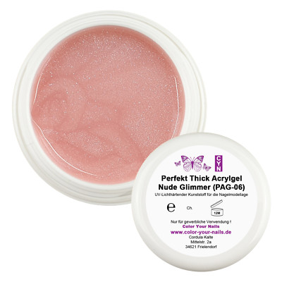 Perfekt Thick Acrylgel NUDE GLIMMER  PAG-06 , MEGA DICKVISKOSES POLY-Acrylgel