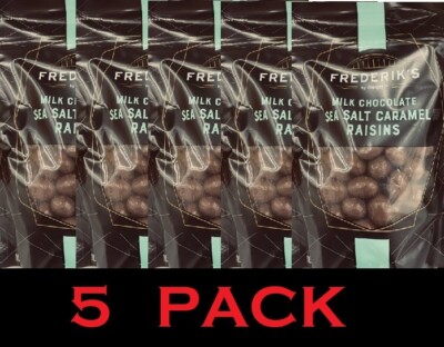 5x FREDERIK'S Milk Chocolate Sea Salt Caramel Raisins 12 oz Bag - 5 PACK