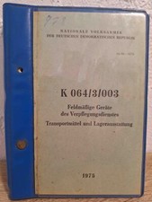 DDR Dienstvorschrift NVA Feldm&auml;&szlig;ige Ger&auml;te Verpflegungsdiensts Transport Lager