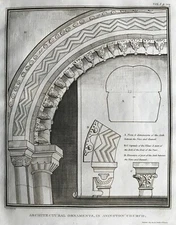 1806 Antique Print; Avington Church, Architectural Details, Berkshire : Lysons