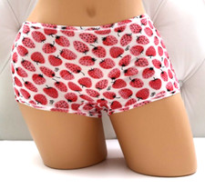 Victoria's Secret Pink Cotton BOYSHORT Panty White Strawberry M L XL XXL NEW