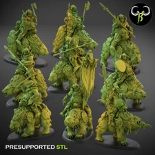 6 Bjorn Riders, Ogre Heavy Cavalry, 3D Printed ClayBeastCreation