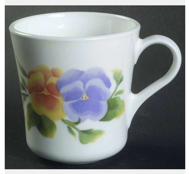 Corning Corelle Summer Blush Pansy Coffee Mugs Teacups PRETTY! eBay