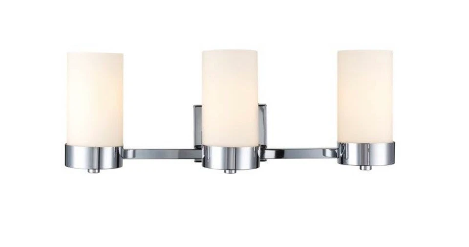 Globe Electric Marcie 24 in. 3-Light Frosted Glass Shade Chrome Vanity Light L2K - Image 2 of 4