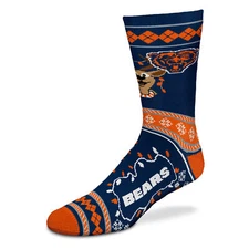 Chicago Bears Sweater Stripe Holiday Socks - Perfect for Christmas Parties!