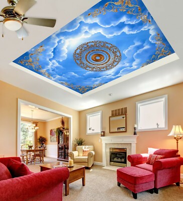 3D Blue Cloud 490 WallPaper Murals Wall Print Decal Wall Deco AJ WALLPAPER Zoe
