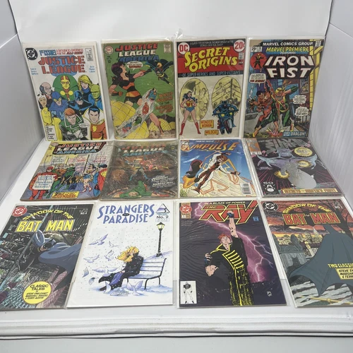 Vintage DC Comics Mixed Lot - 12 Cent - Justice League Iron Fist Bat Man & More!