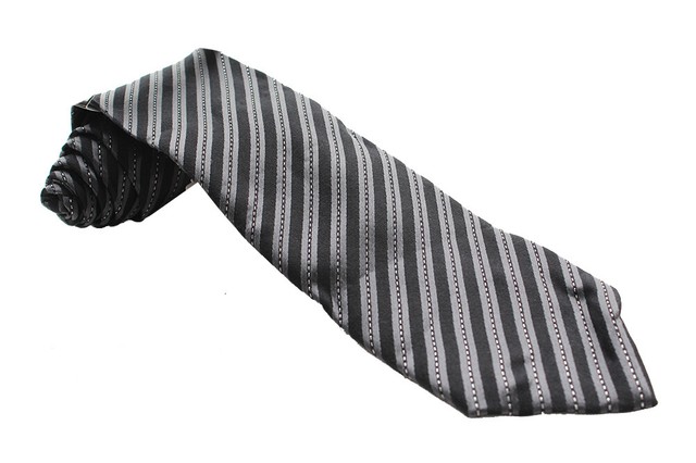 Geoffrey Beene New Black Lurex Stripe Tie OS $55