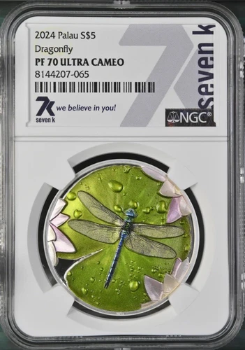 7k Metals 2024 Dragonfly Palau 1 oz .999 NGC PF70 Ultra Cameo Mint Only 1500!