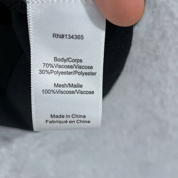 NEW Michael Kors Womens L Crewneck Lace Long sleeve Knit Top Black thumbnail 5