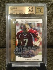 2004 Sage Hit Ben Roethlisberger Gold RC Auto /250 Graded BGS 9.5 GEM MINT W/10