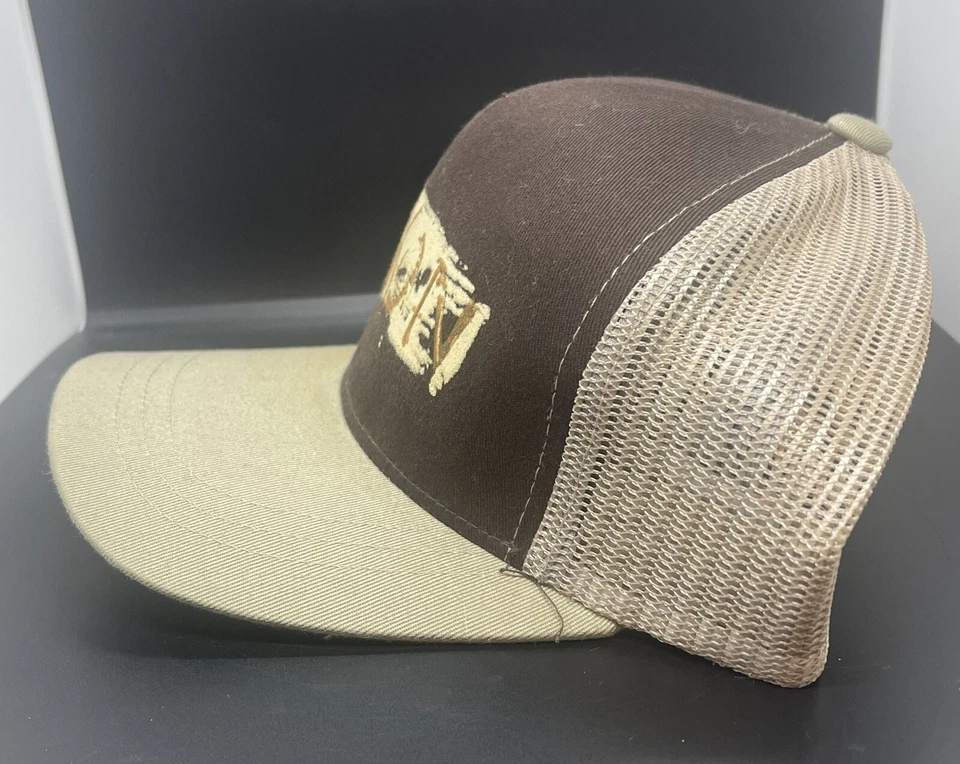 Boné Nixon ajustável Snapback skate caminhoneiro pintura marrom escovado novo em folha! - Imagem 3 de 4