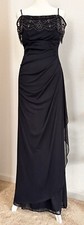 X by X Scape Women Gown US4 Long Rushed Navy Embellishments Witchy Prom Mob Wife