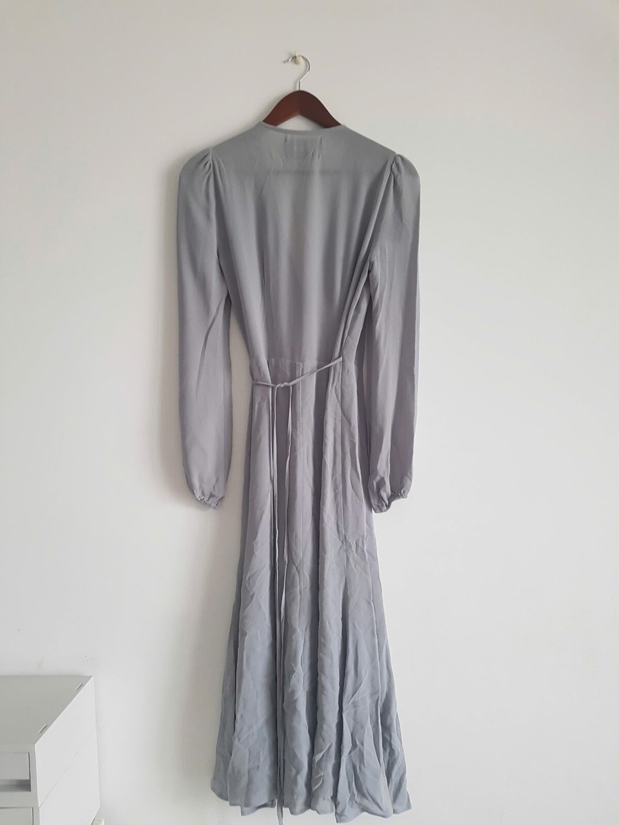 reformation long sleeve wrap dress Reformation Ribbed Wrap Dress Small Green Long Sleeve