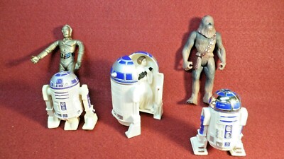 Mixed Lot Star Wars Toys R2D2 - Leia - Chewbacca - CP3O - Kenner-Applause-Just 