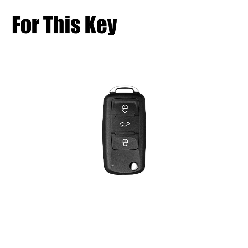 Genuine Leather Car Key Fob Case Cover For VW Golf Tiguan CC Jetta Passat Beetle - Imagem 2 de 4