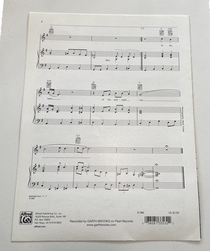 Partitura musical de Garth Brooks Midnight Sun de EE. UU. - Imagen 3 de 3