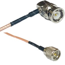 RG316 BNC MALE ANGLE to MINI UHF MALE RF Cable Rapid-SHIP LOT