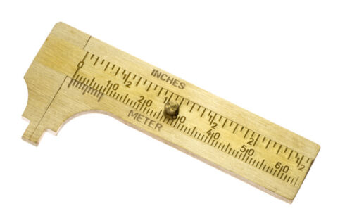 2.5" 63mm Brass Sliding Vernier Caliper Gauge Measuring Scale Ruler SAE & Metric - Afbeelding 1 van 4