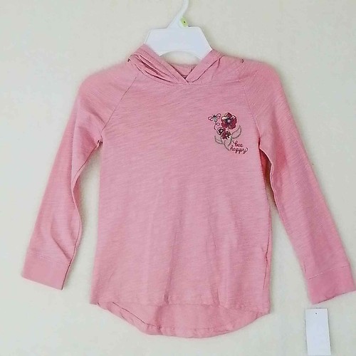 OshKosh Cotton Hoodie Tee Girl's Size 4 Pink w/ Bee Theme
