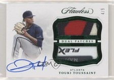 2019 Panini Flawless Emerald 4/5 Touki Toussaint #DPA-TT Dual Patch Auto 0g4